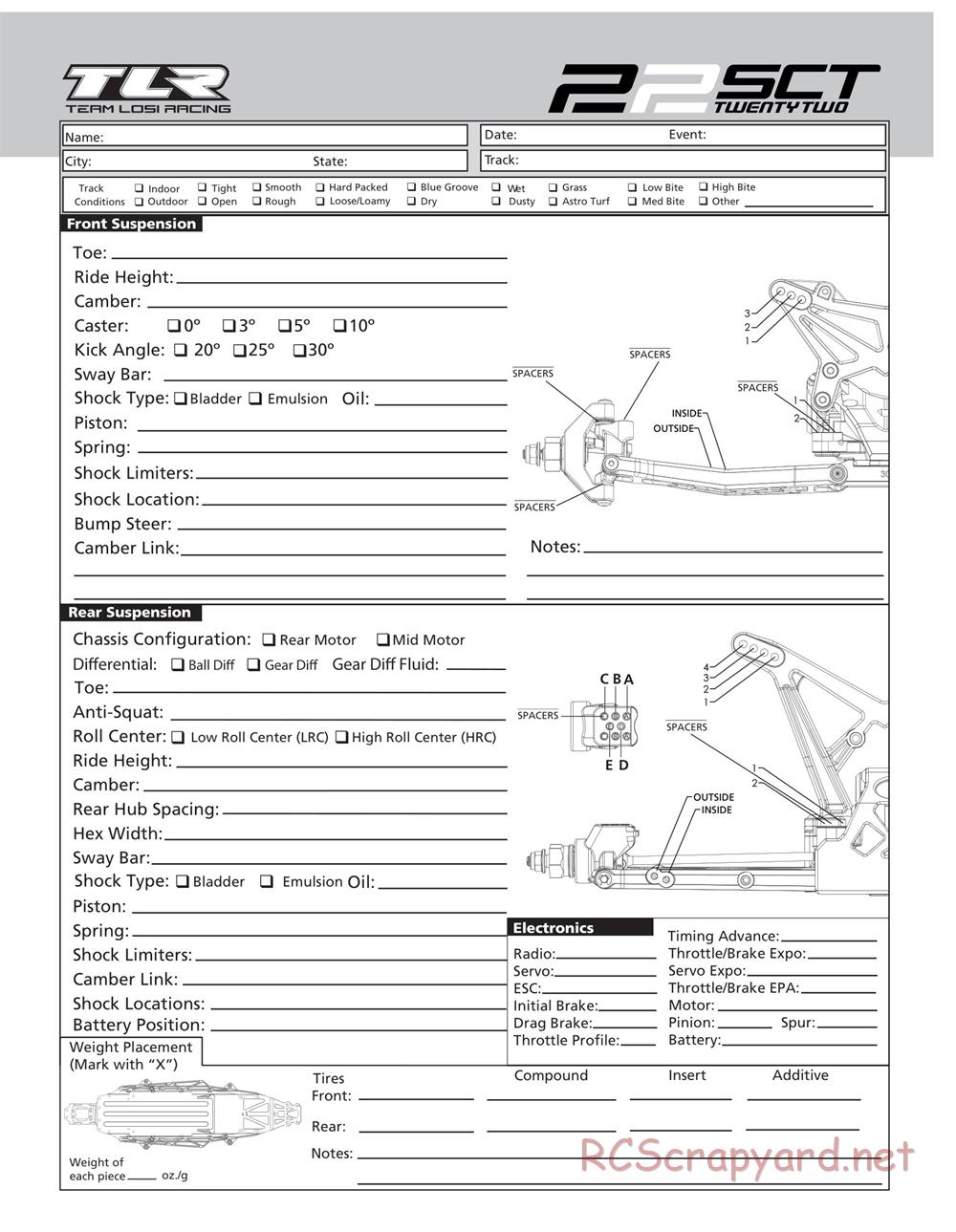 Team Losi - 22SCT - Manual - Page 55