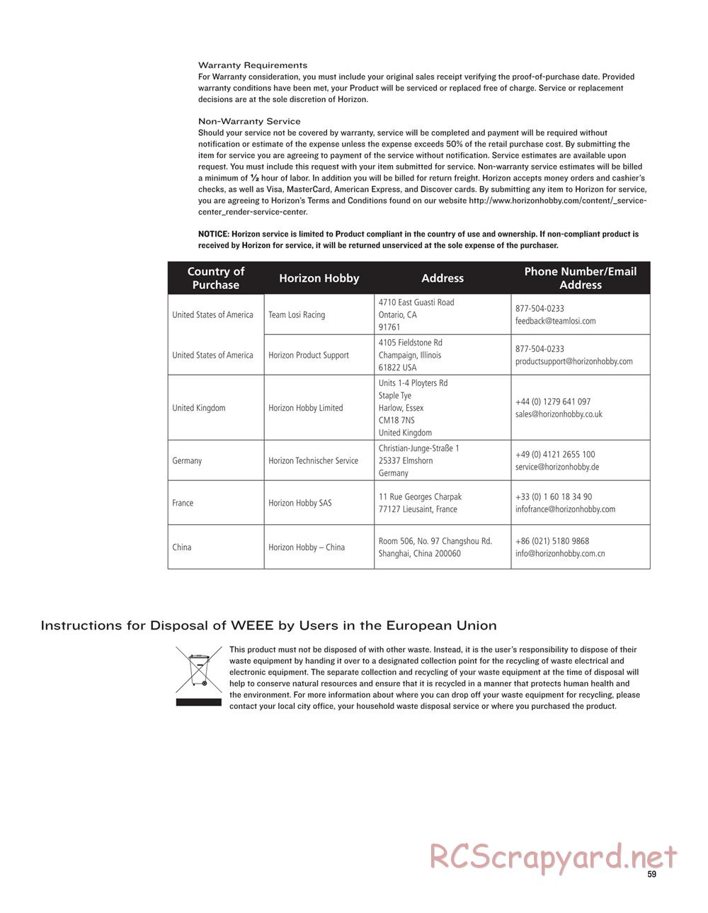 Team Losi - 22SCT - Manual - Page 59