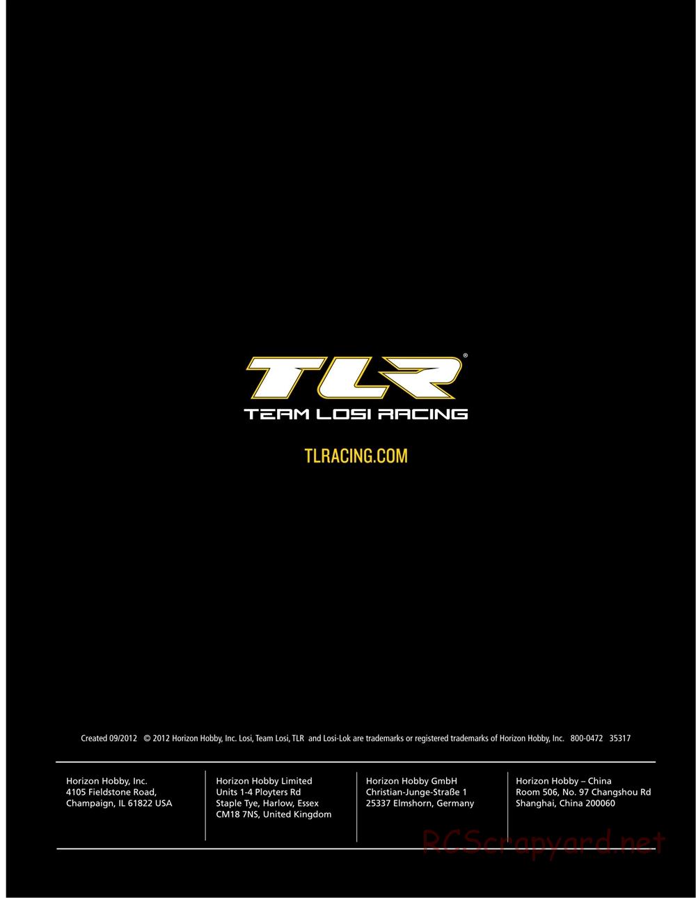 Team Losi - 22SCT - Manual - Page 68