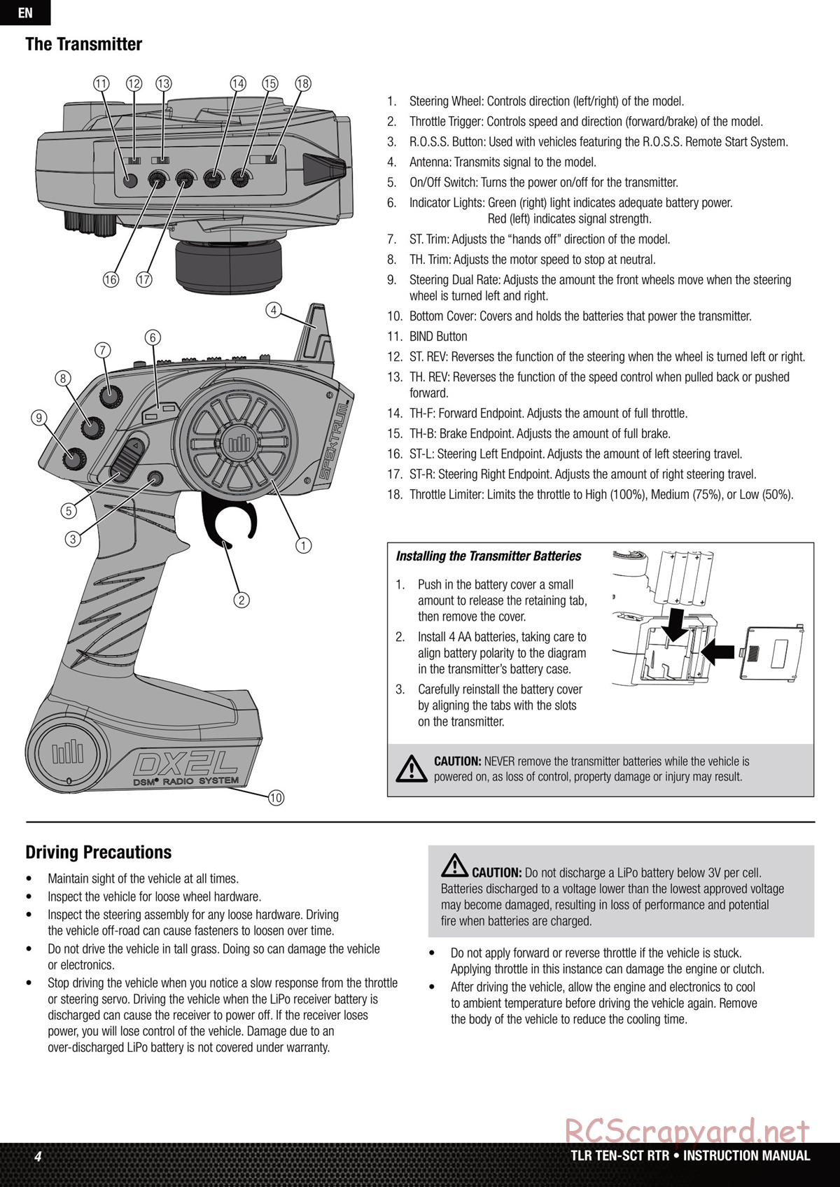 Team Losi - Ten SCT Nitro - Manual - Page 4