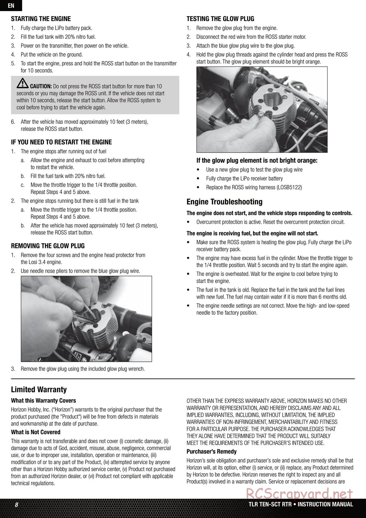 Team Losi - Ten SCT Nitro - Manual - Page 8