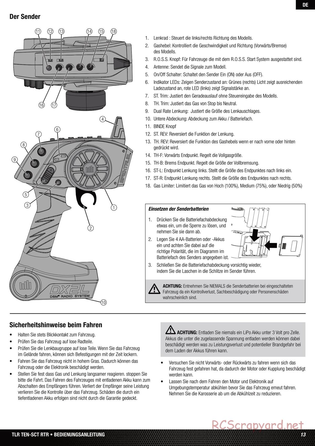 Team Losi - Ten SCT Nitro - Manual - Page 13