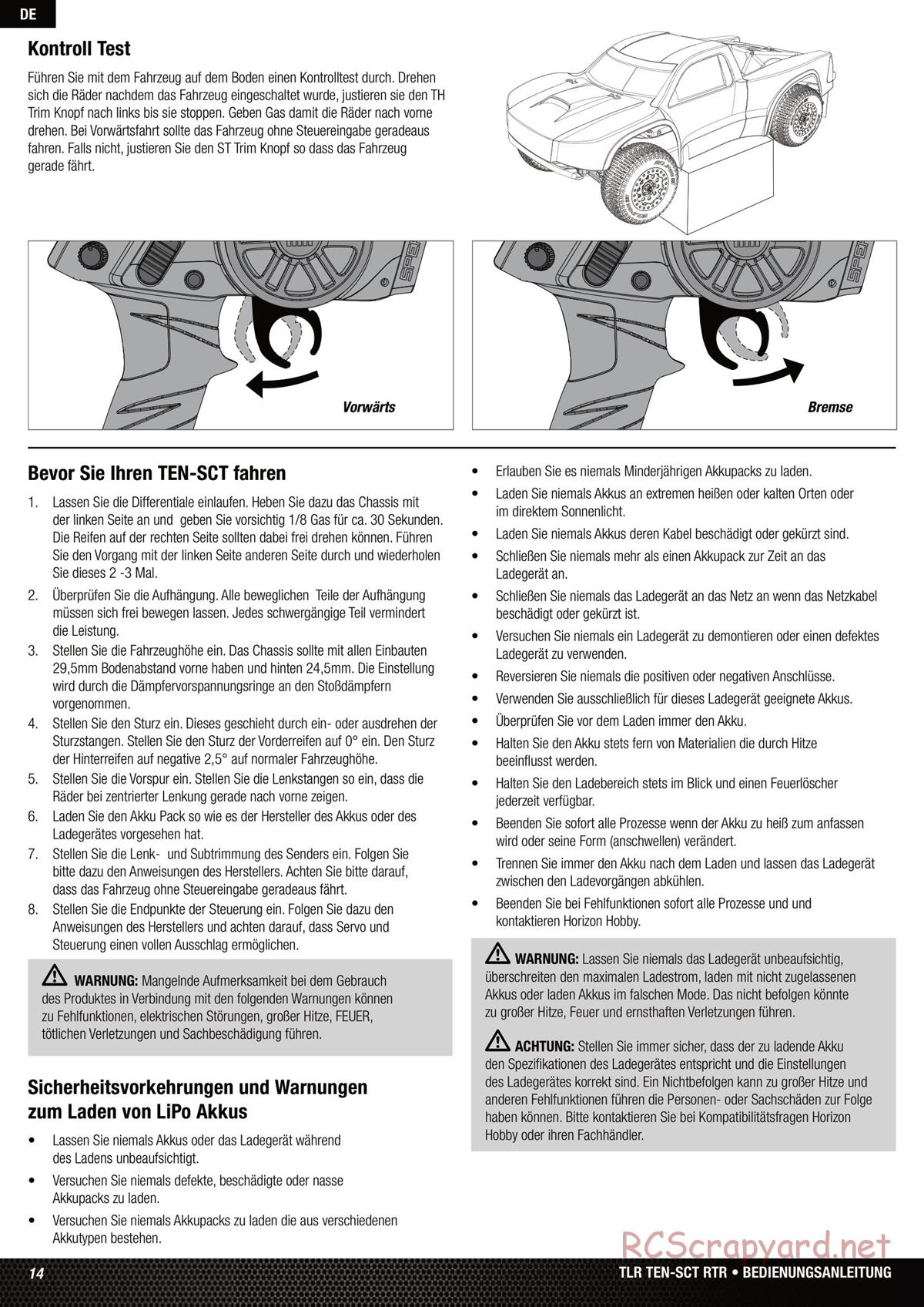 Team Losi - Ten SCT Nitro - Manual - Page 14