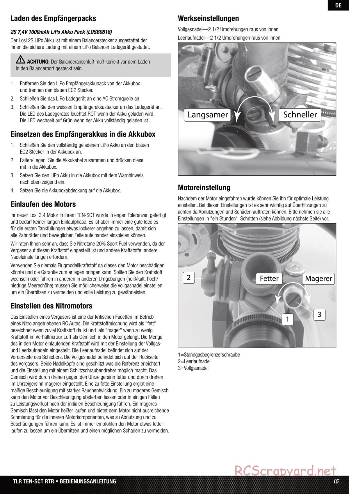 Team Losi - Ten SCT Nitro - Manual - Page 15