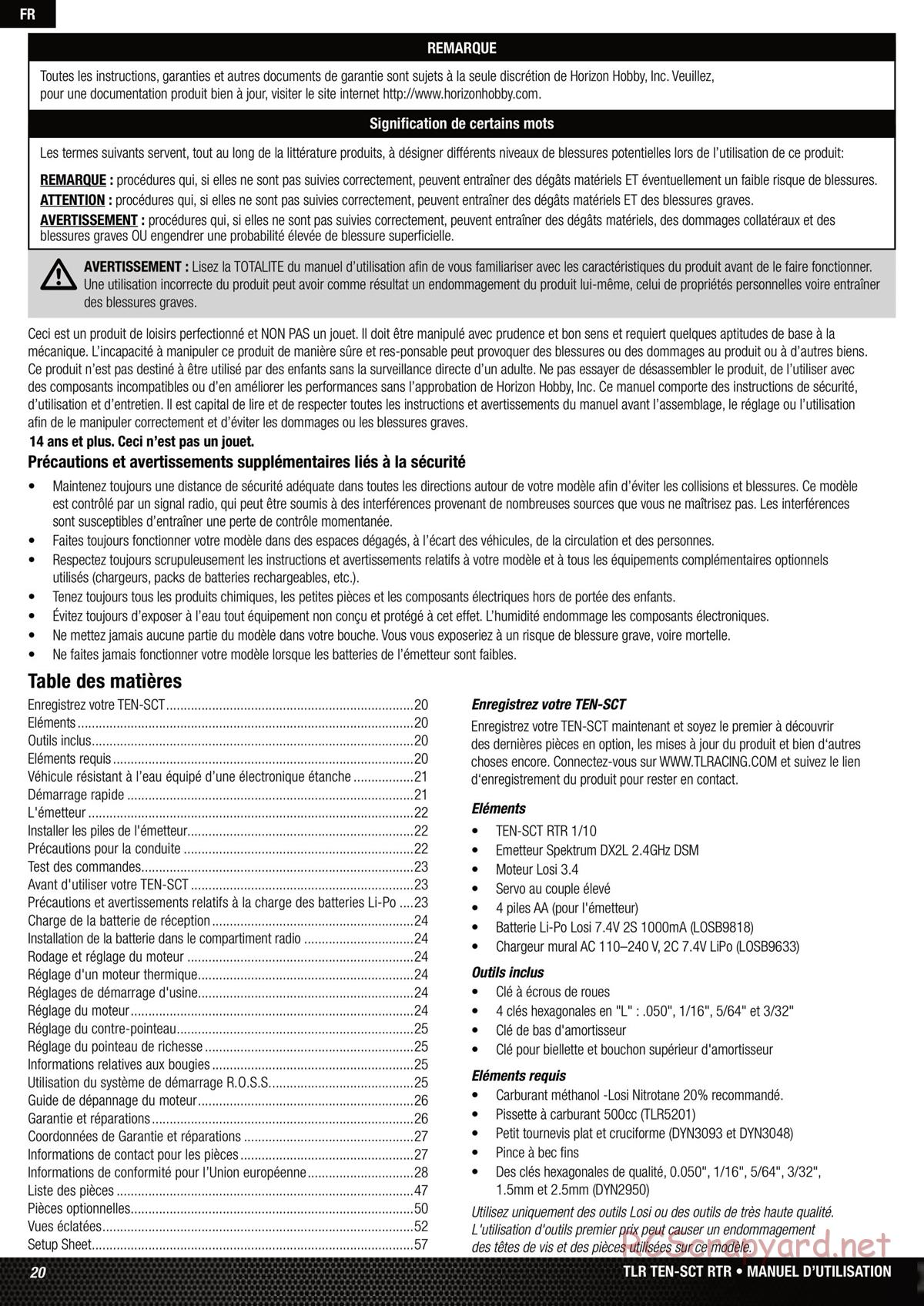 Team Losi - Ten SCT Nitro - Manual - Page 20