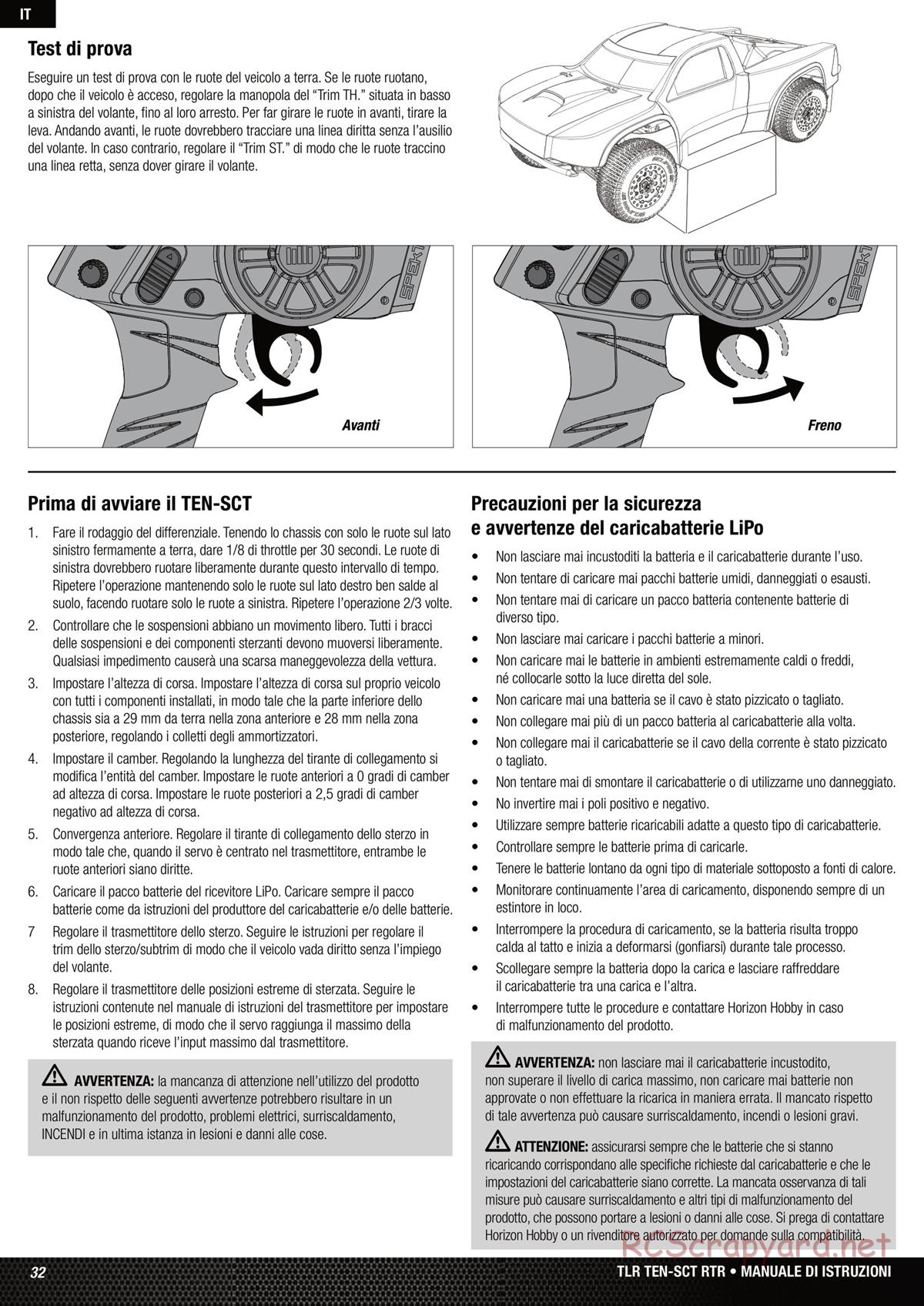 Team Losi - Ten SCT Nitro - Manual - Page 32