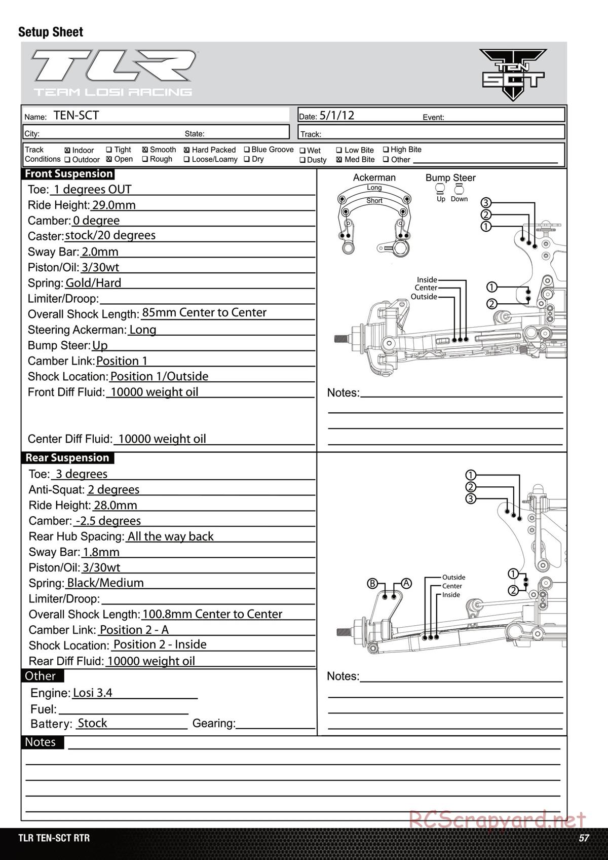 Team Losi - Ten SCT Nitro - Manual - Page 57