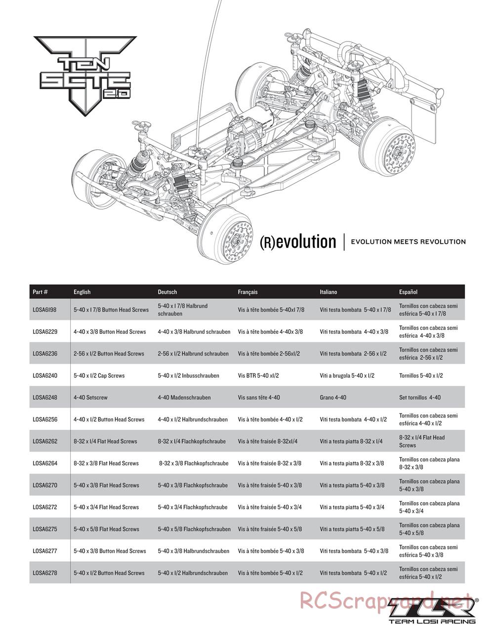 Team Losi - Ten-SCTE 2.0 - Manual - Page 1