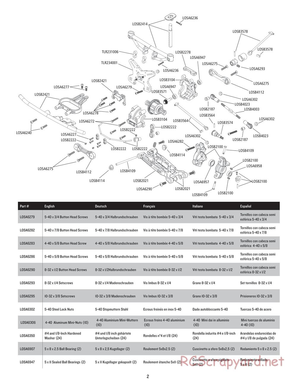 Team Losi - Ten-SCTE 2.0 - Manual - Page 2