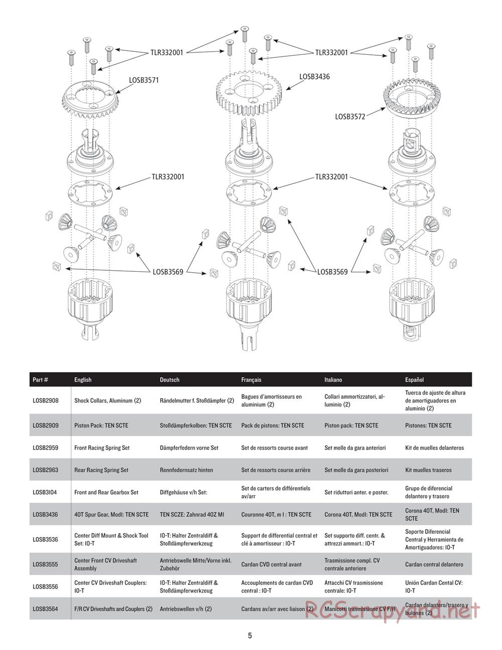 Team Losi - Ten-SCTE 2.0 - Manual - Page 5