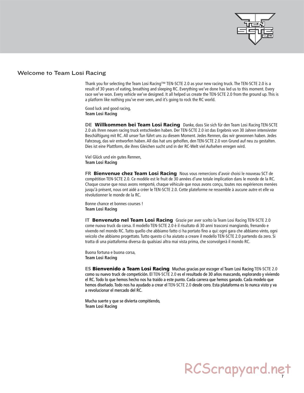 Team Losi - Ten-SCTE 2.0 - Manual - Page 7
