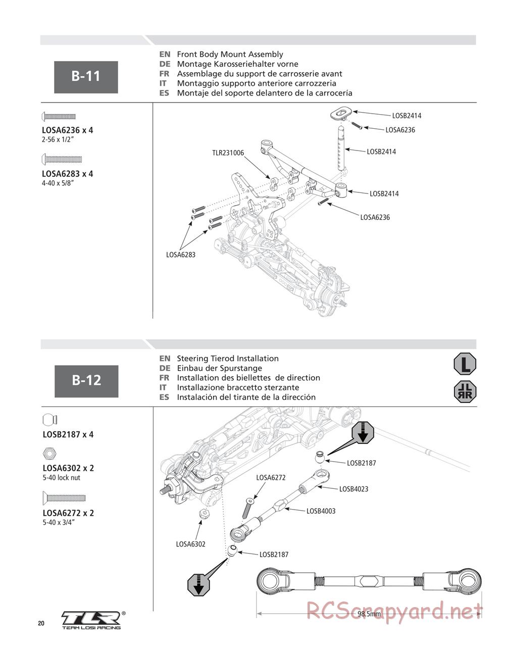 Team Losi - Ten-SCTE 2.0 - Manual - Page 20