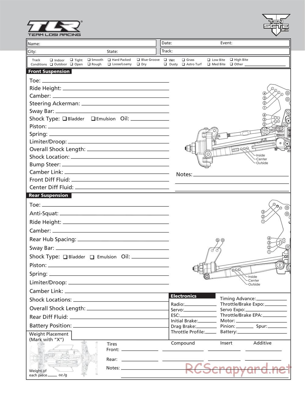 Team Losi - Ten-SCTE 2.0 - Manual - Page 48