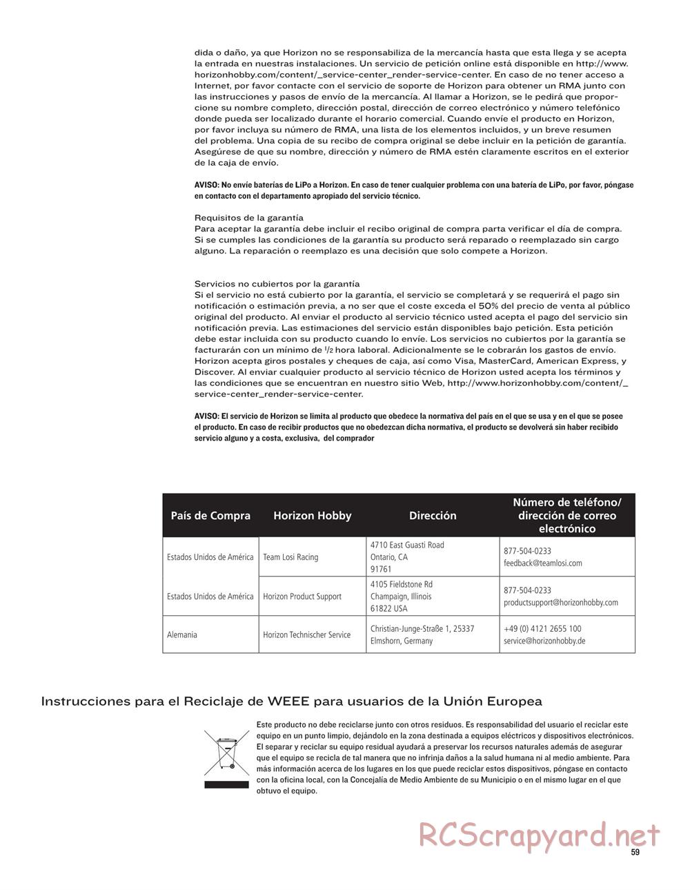 Team Losi - Ten-SCTE 2.0 - Manual - Page 59