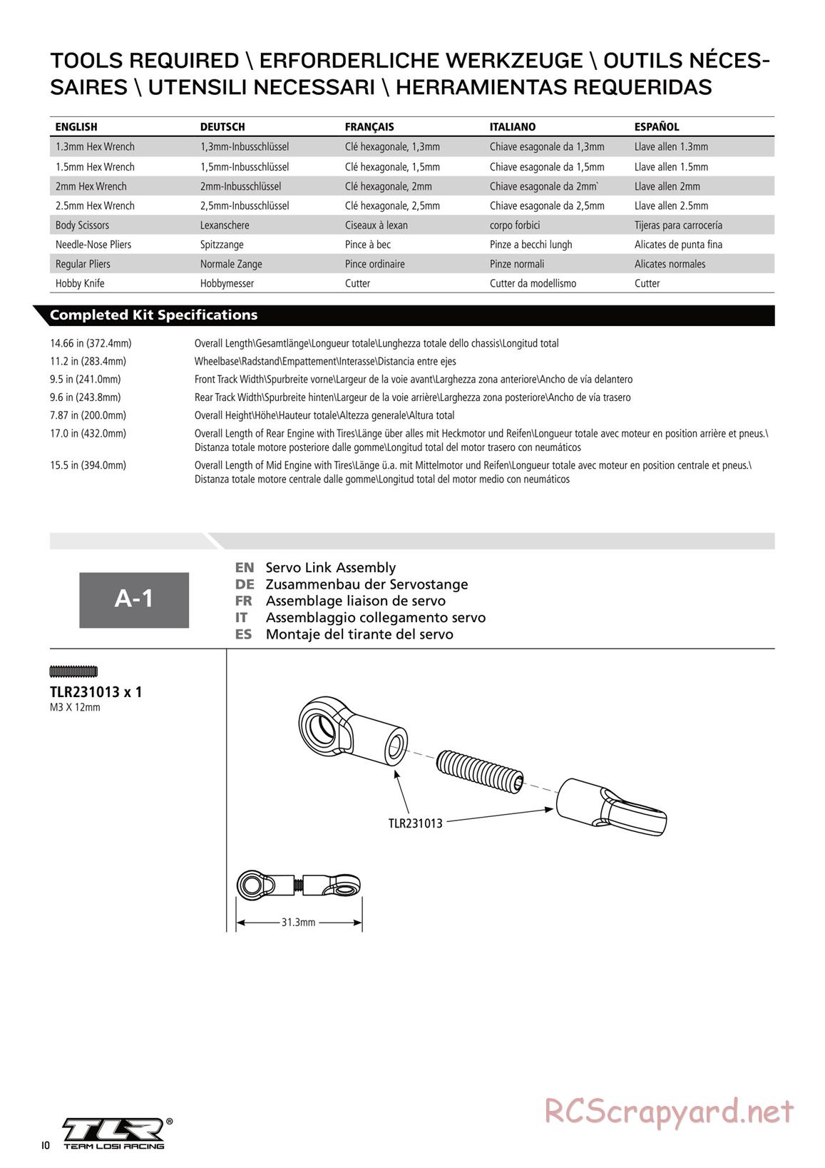 Team Losi - TLR 22 2.0 - Manual - Page 10