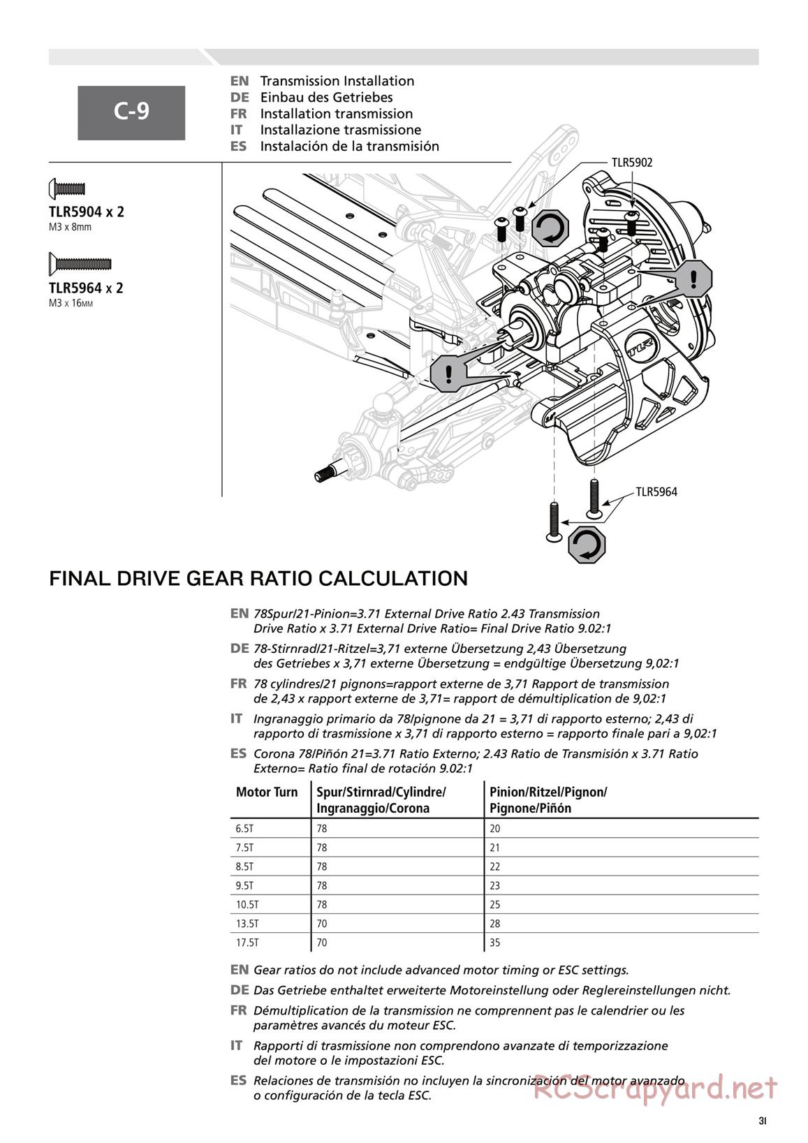 Team Losi - TLR 22 2.0 - Manual - Page 31