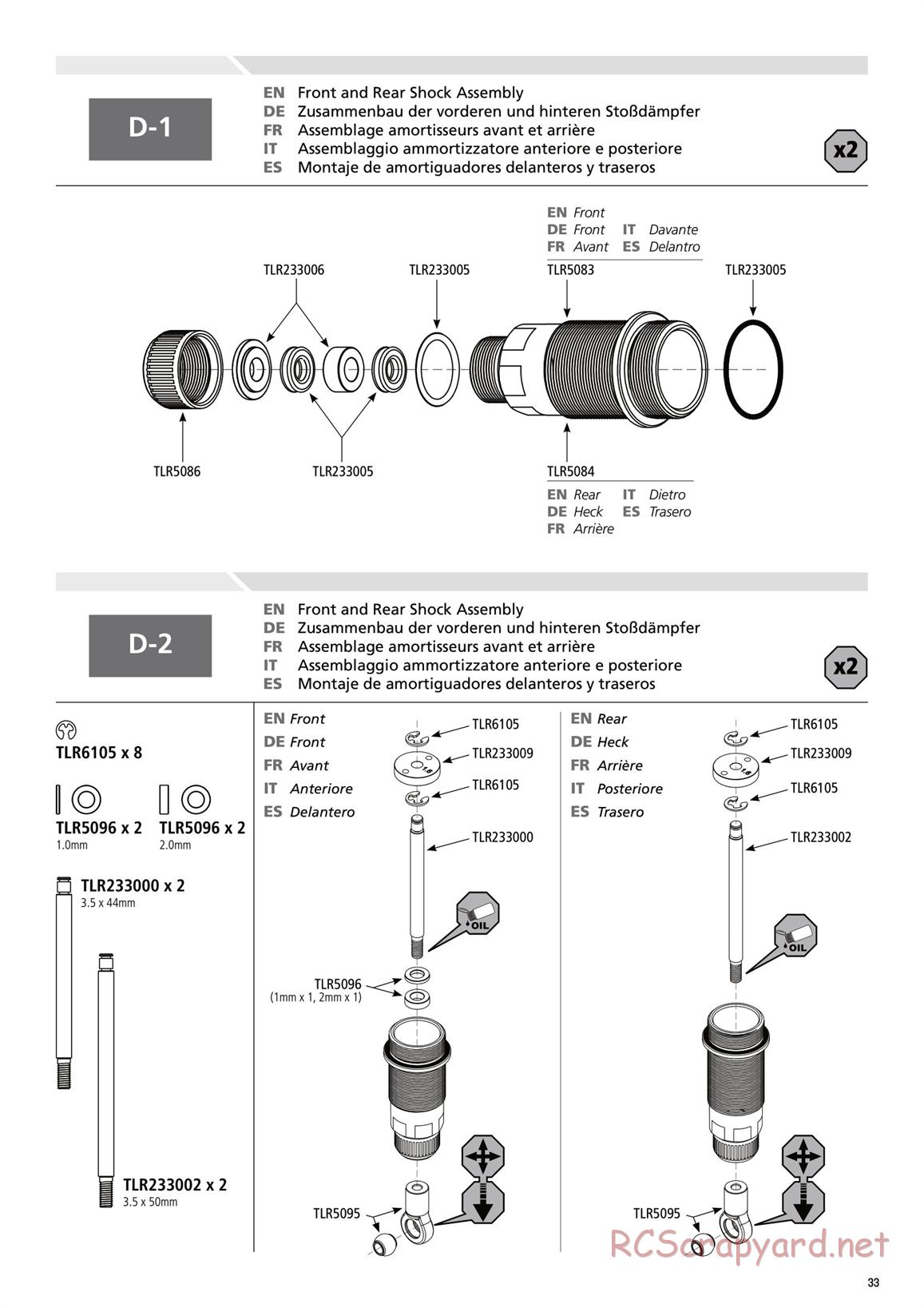 Team Losi - TLR 22 2.0 - Manual - Page 33