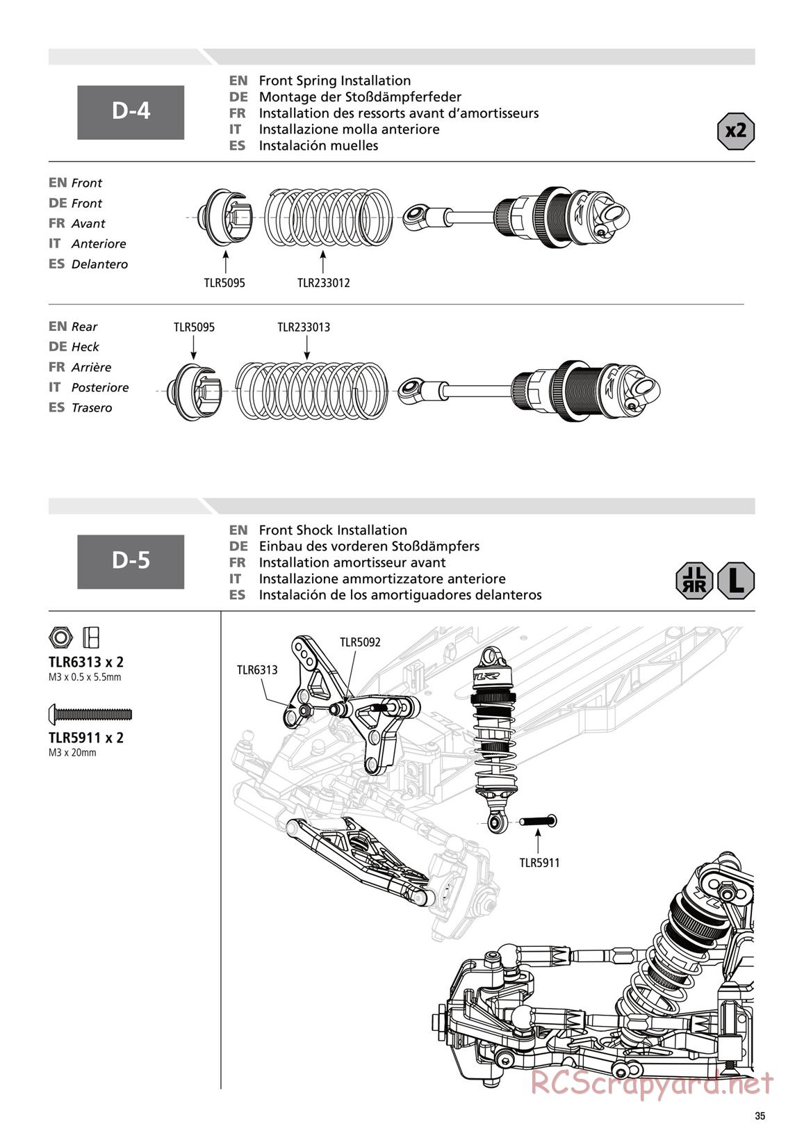 Team Losi - TLR 22 2.0 - Manual - Page 35