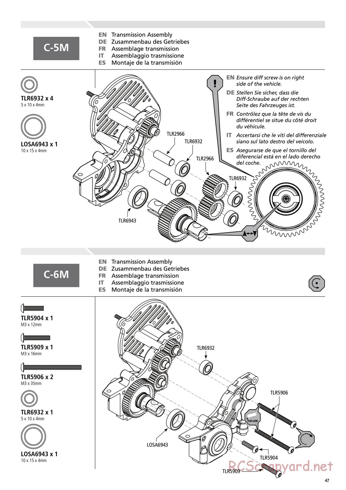 Team Losi - TLR 22 2.0 - Manual - Page 47