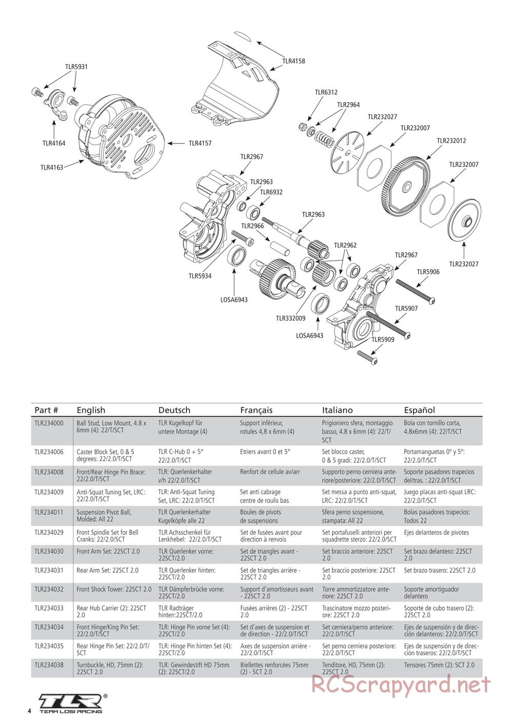 Team Losi - 22SCT 2.0 Race - Manual - Page 4