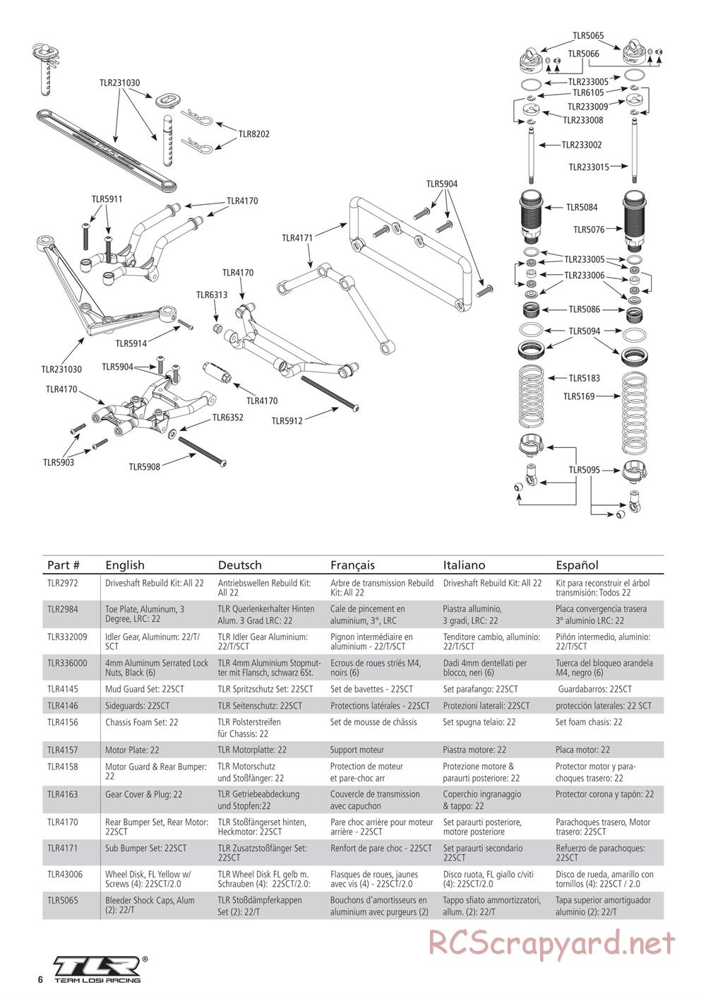Team Losi - 22SCT 2.0 Race - Manual - Page 6