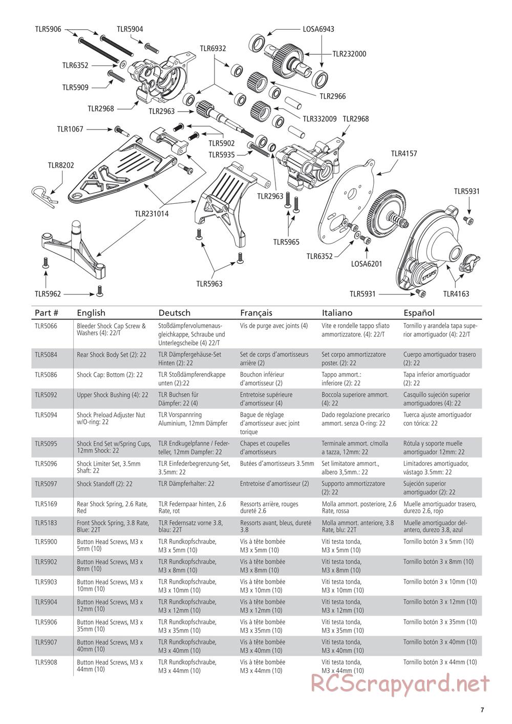 Team Losi - 22SCT 2.0 Race - Manual - Page 7