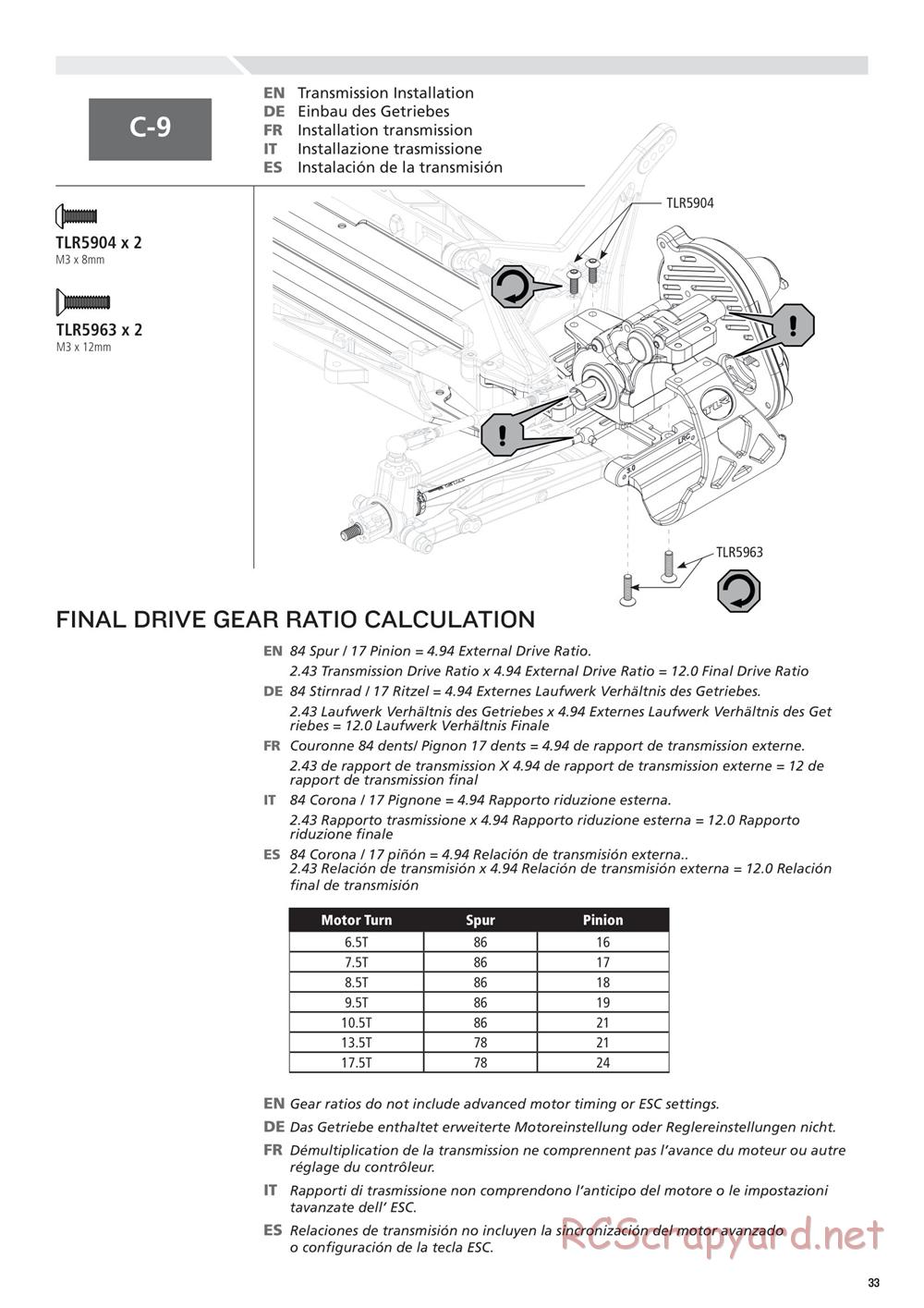 Team Losi - 22SCT 2.0 Race - Manual - Page 33