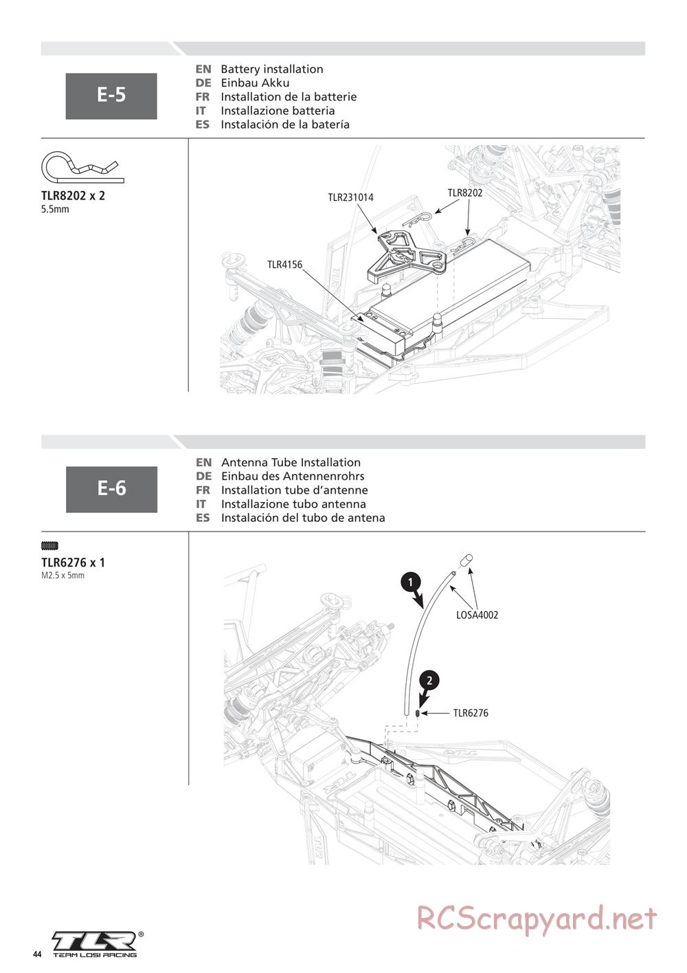 Team Losi - 22SCT 2.0 Race - Manual - Page 44