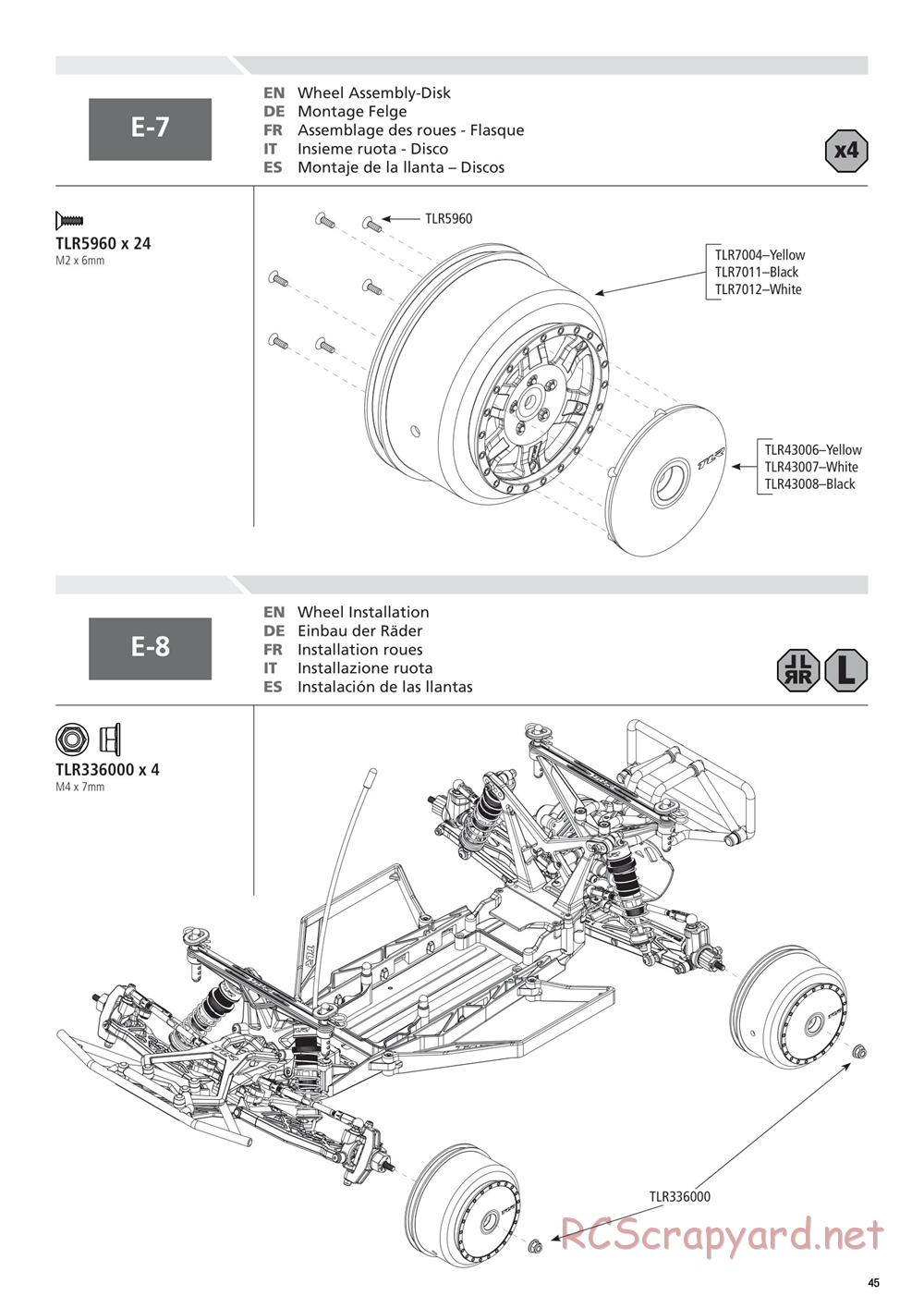 Team Losi - 22SCT 2.0 Race - Manual - Page 45
