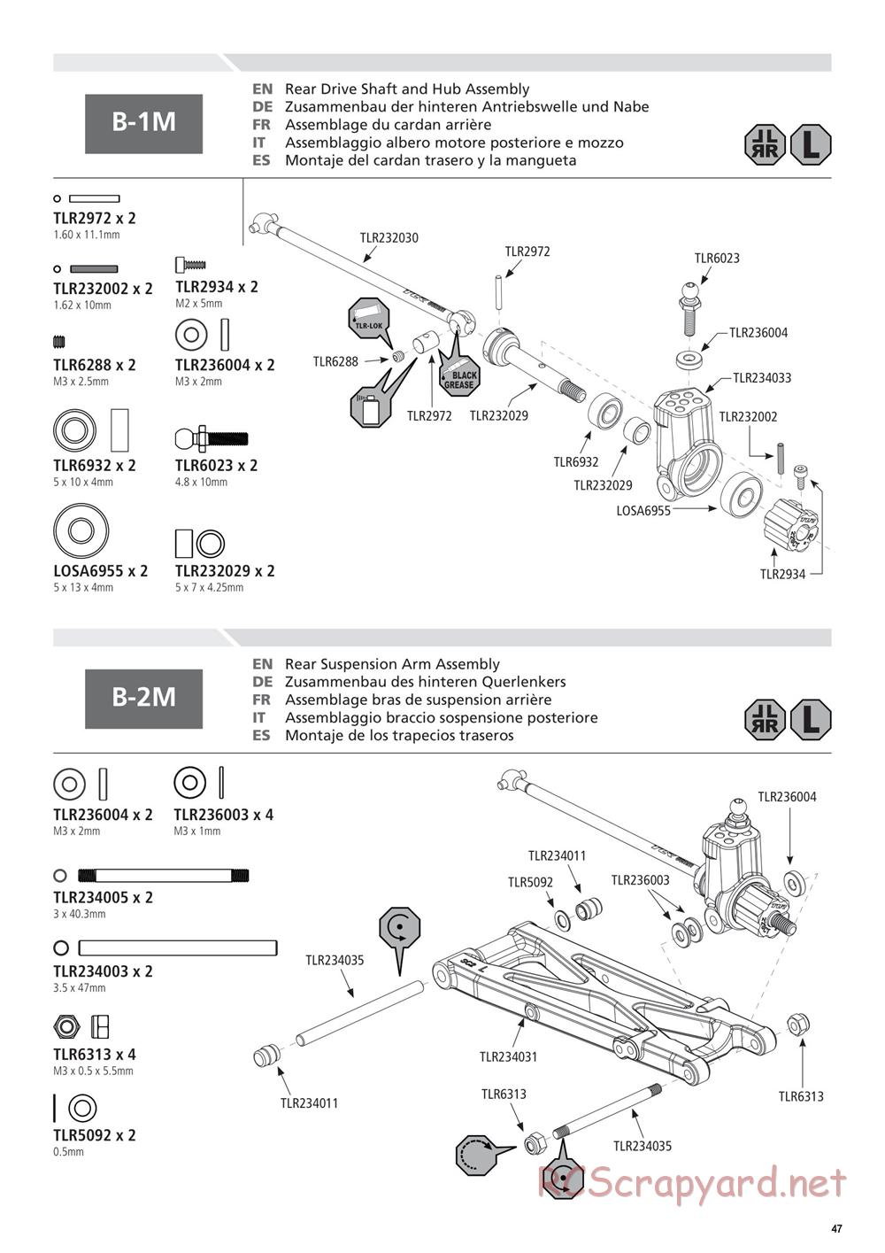Team Losi - 22SCT 2.0 Race - Manual - Page 47