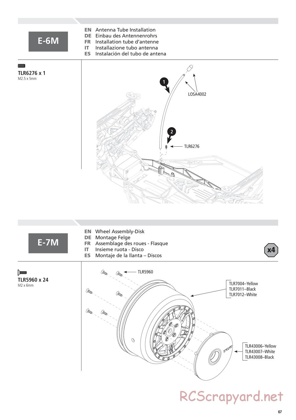 Team Losi - 22SCT 2.0 Race - Manual - Page 67