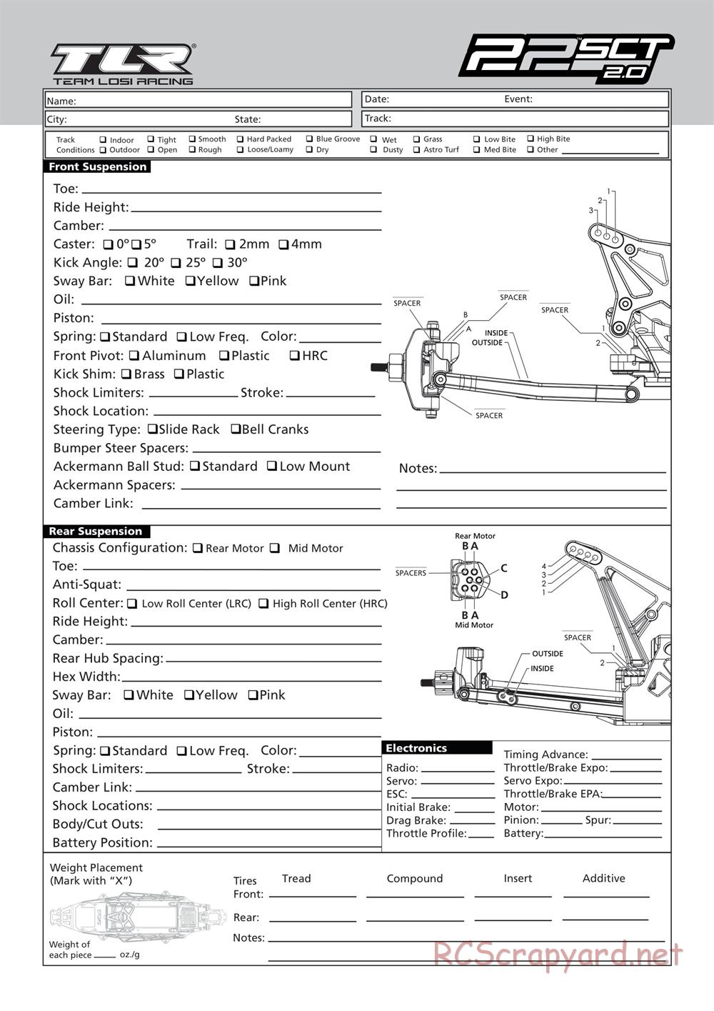 Team Losi - 22SCT 2.0 Race - Manual - Page 79