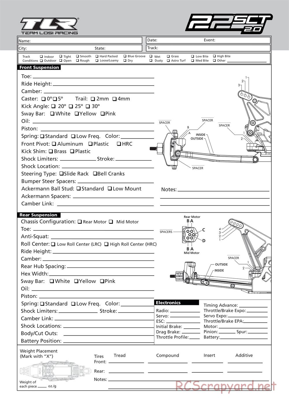 Team Losi - 22SCT 2.0 Race - Manual - Page 80