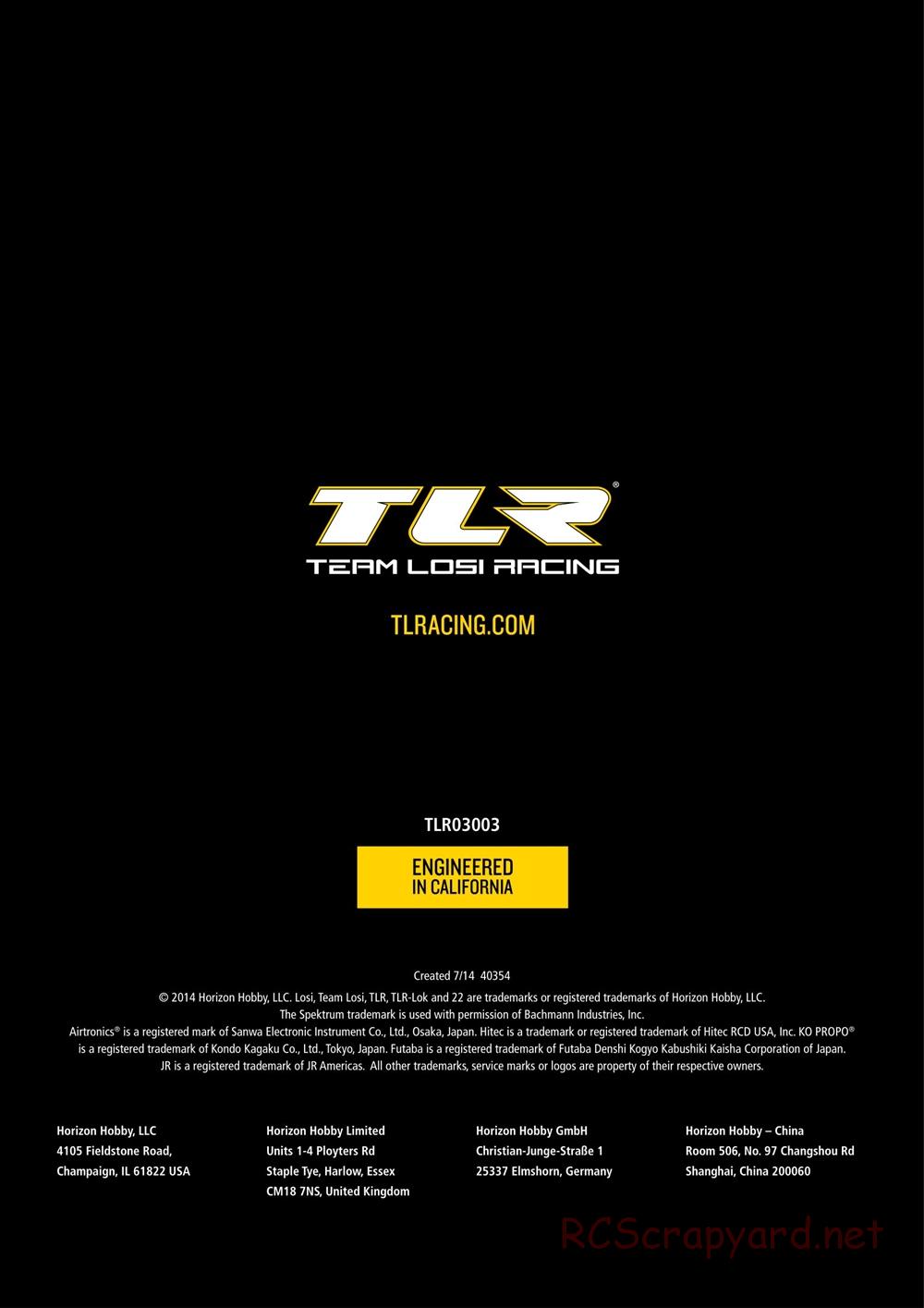 Team Losi - 22SCT 2.0 Race - Manual - Page 94
