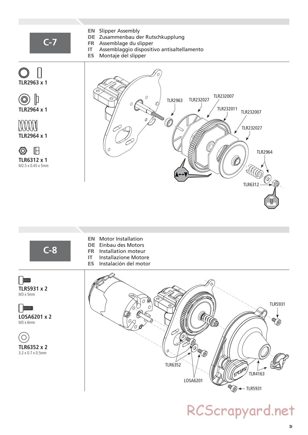 Team Losi - 22T 2.0 Race - Manual - Page 31