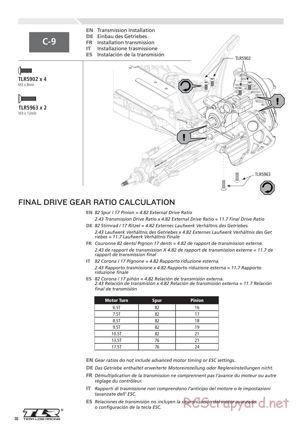 Team Losi - 22T 2.0 Race - Manual - Page 32