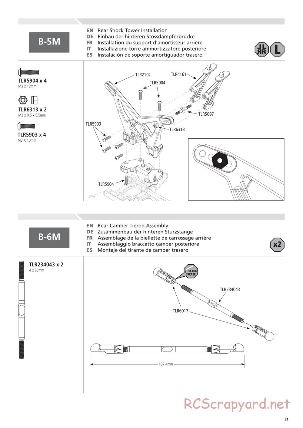 Team Losi - 22T 2.0 Race - Manual - Page 45