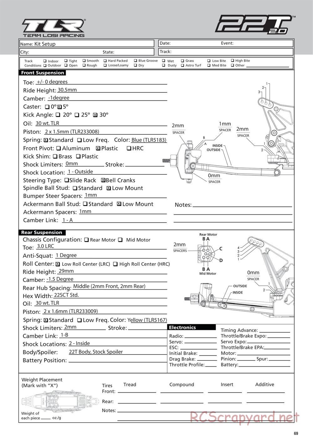 Team Losi - 22T 2.0 Race - Manual - Page 69