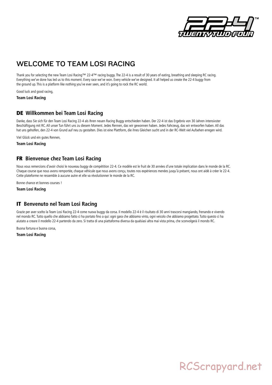 Team Losi - TLR 22-4 - Manual - Page 6