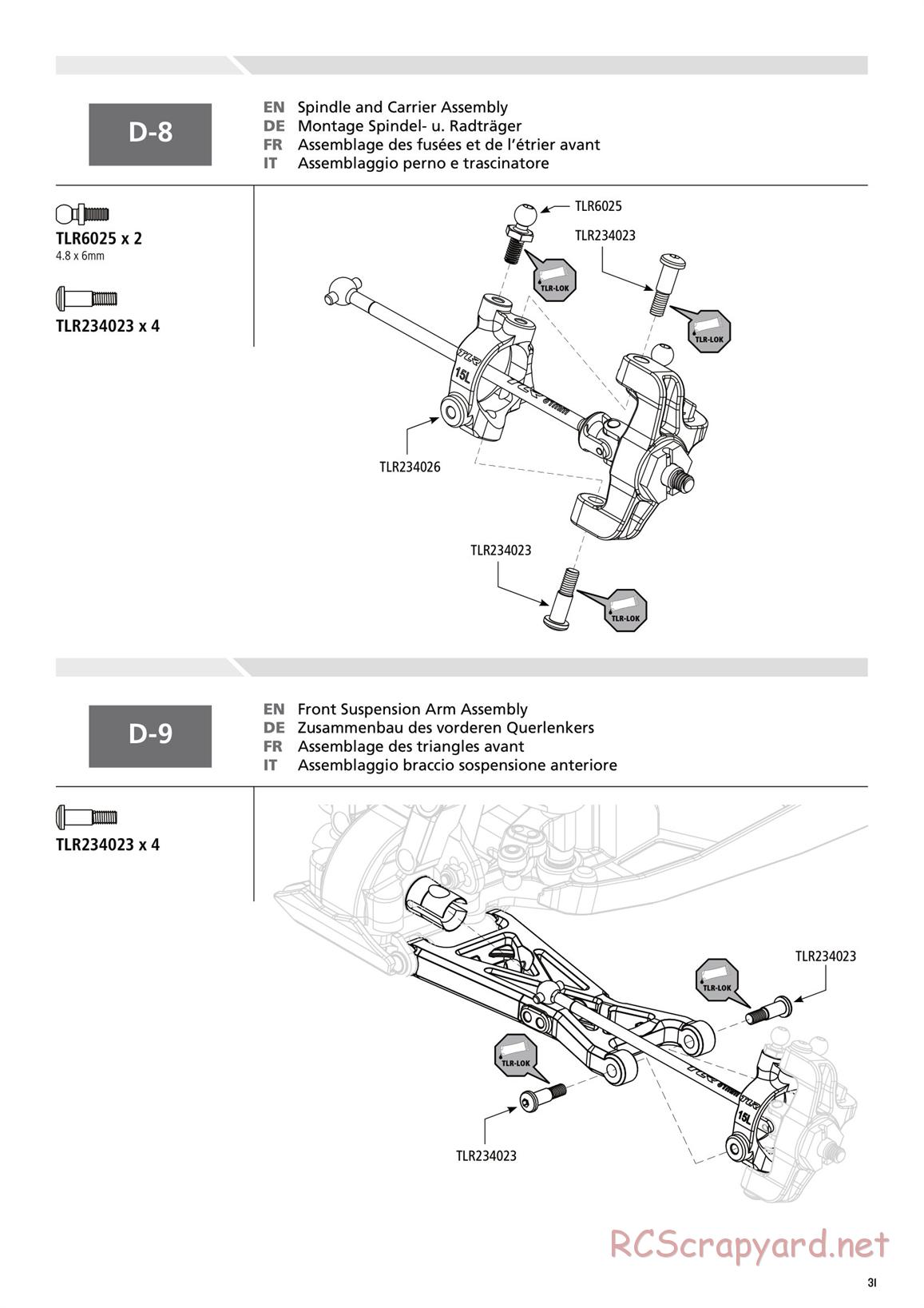 Team Losi - TLR 22-4 - Manual - Page 31