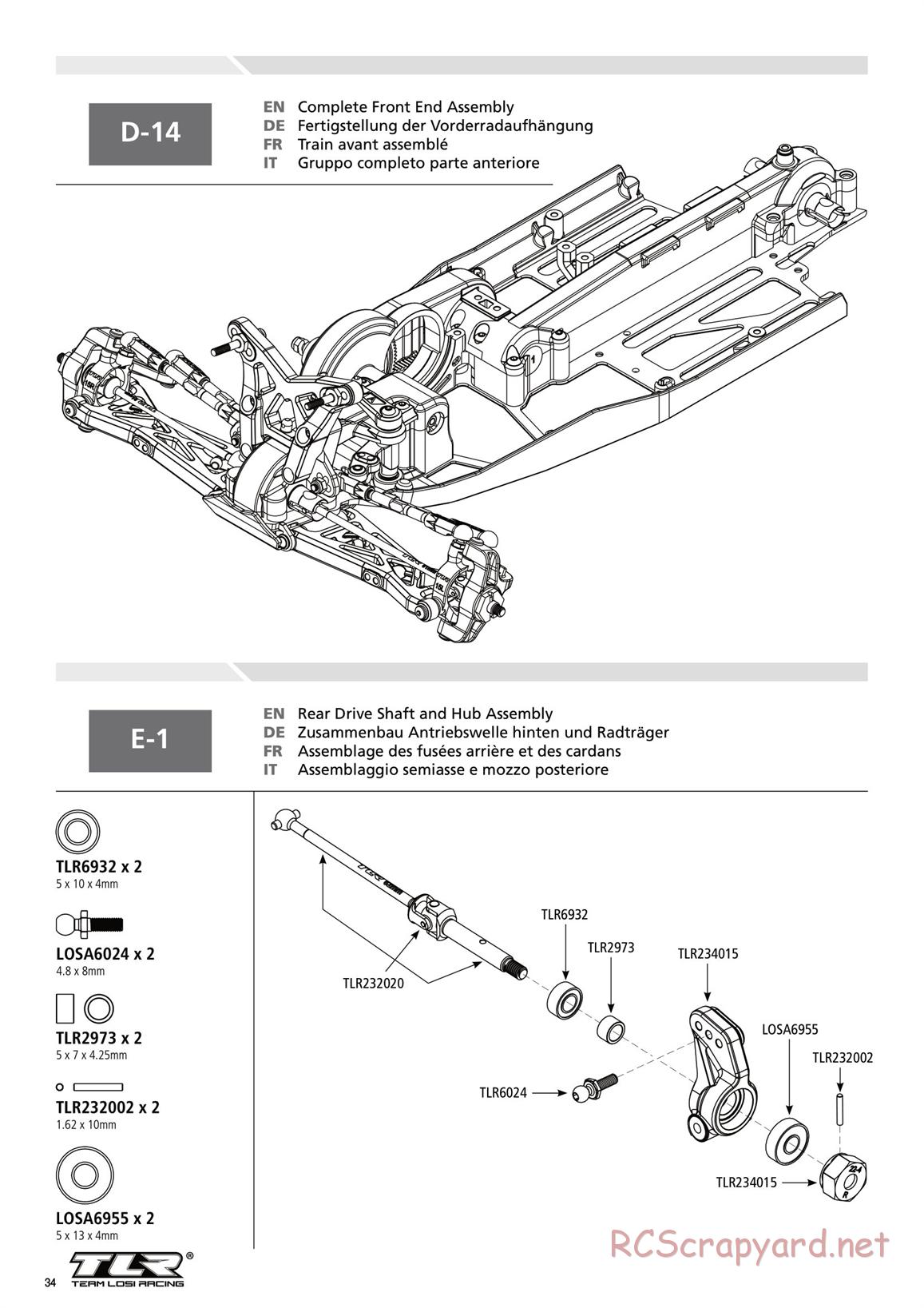 Team Losi - TLR 22-4 - Manual - Page 34