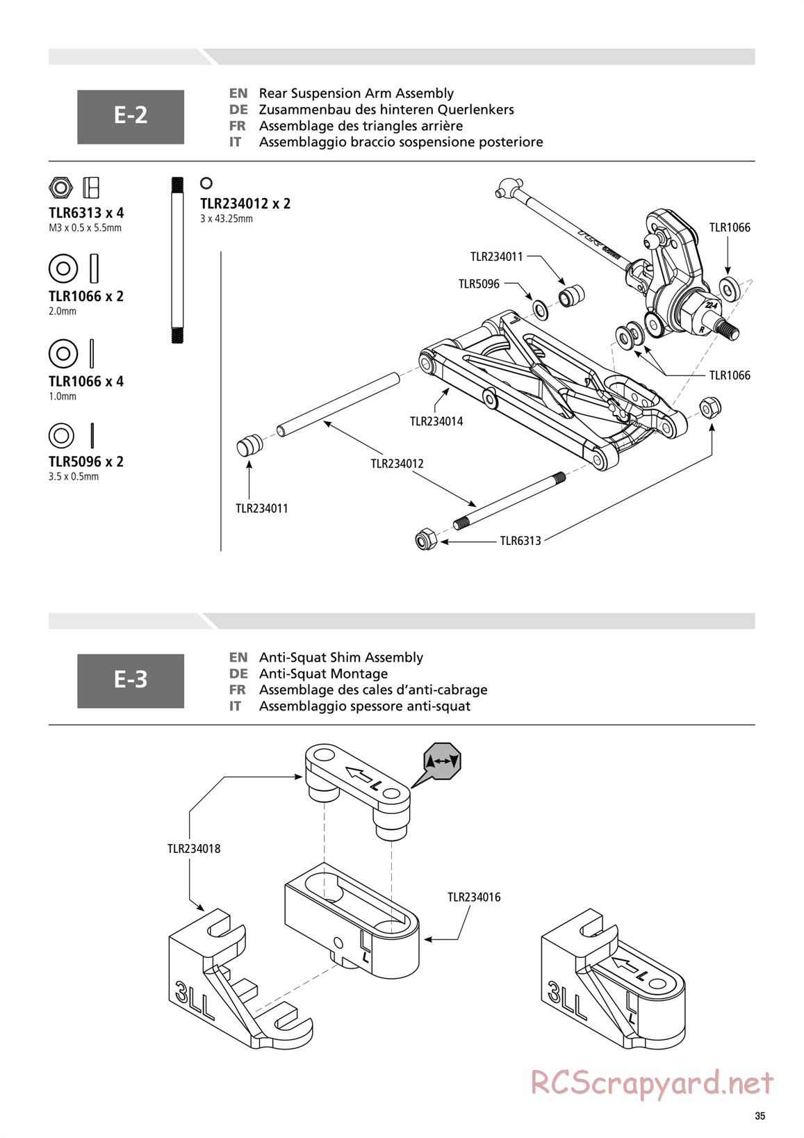 Team Losi - TLR 22-4 - Manual - Page 35