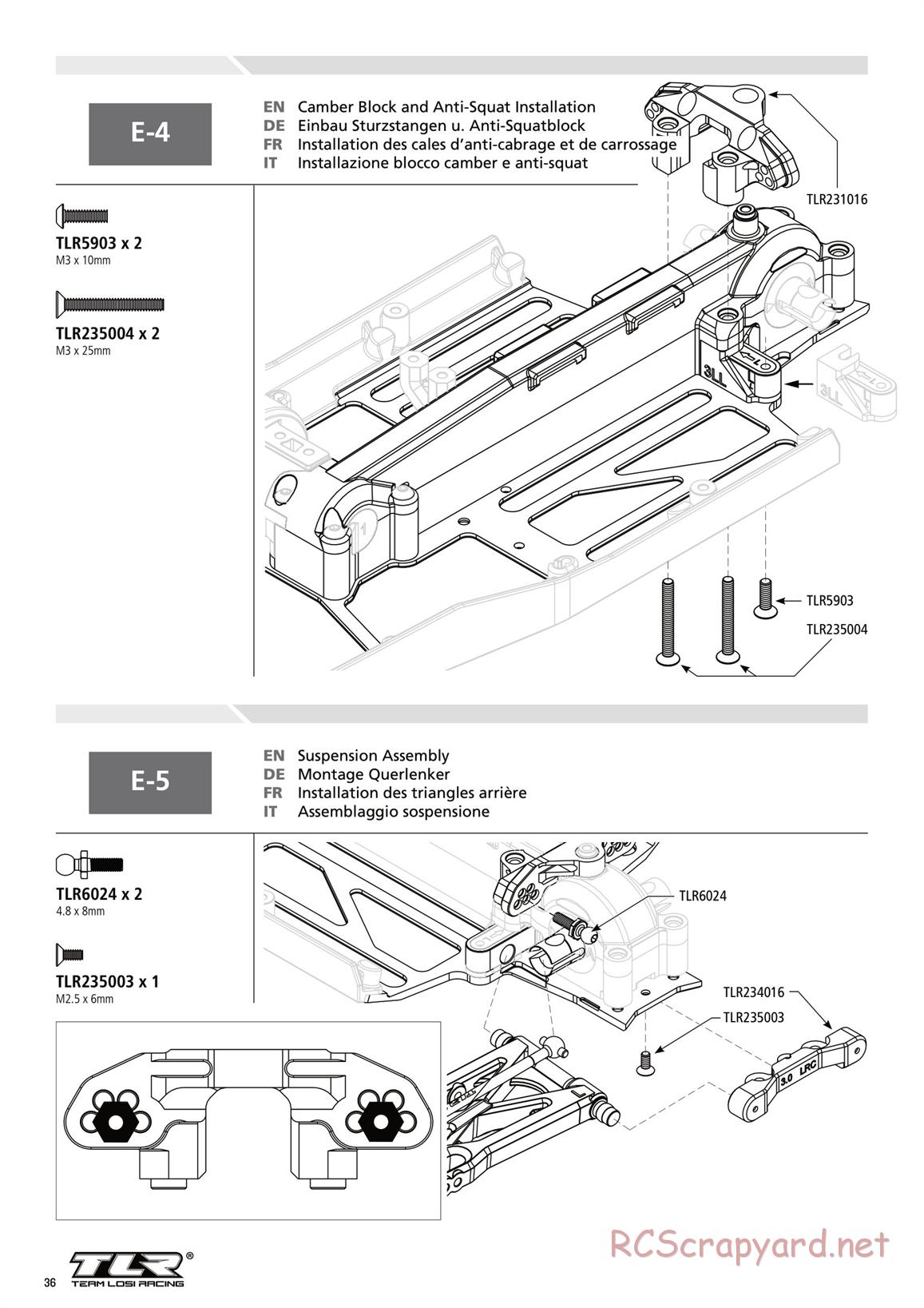 Team Losi - TLR 22-4 - Manual - Page 36