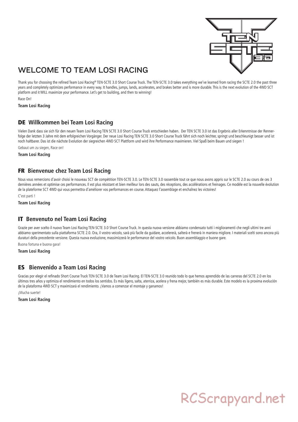 Team Losi - Ten-SCTE 3.0 - Manual - Page 7