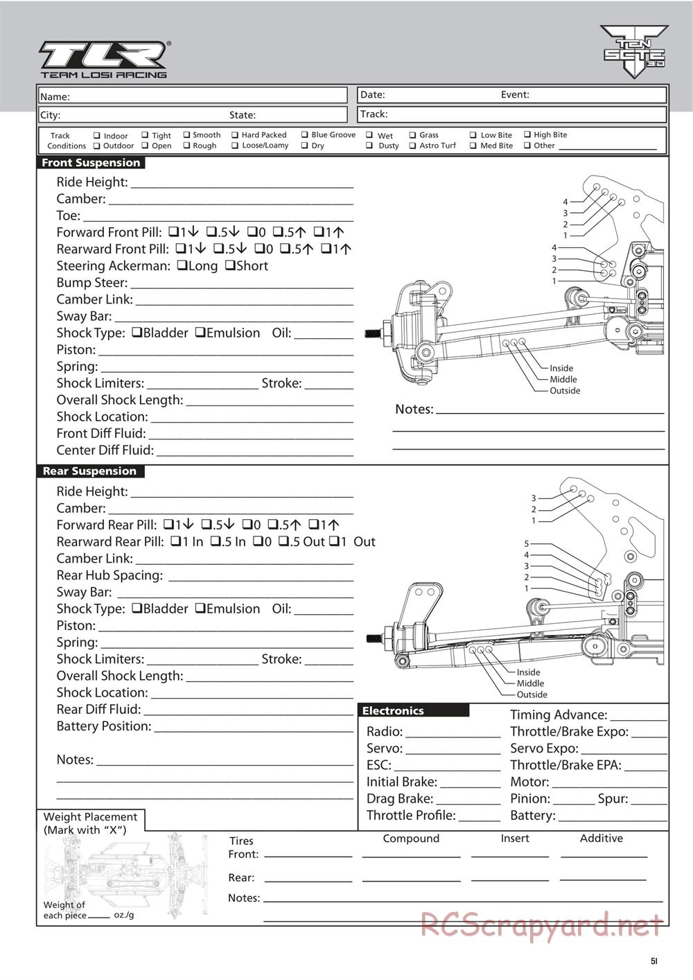 Team Losi - Ten-SCTE 3.0 - Manual - Page 51