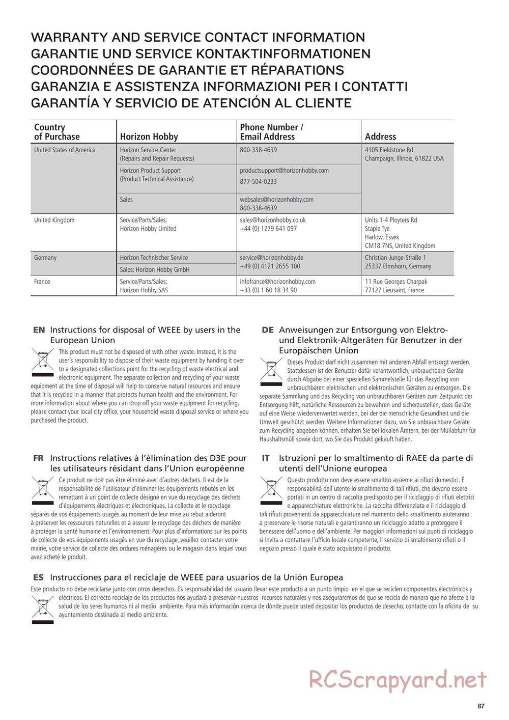 Team Losi - Ten-SCTE 3.0 - Manual - Page 67