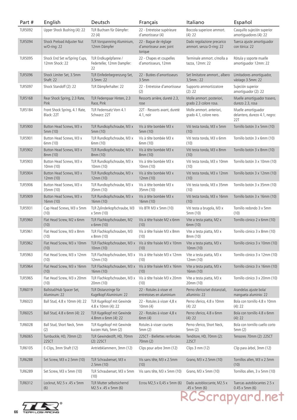 Team Losi - 22SCT 3.0 Race - Manual - Page 7