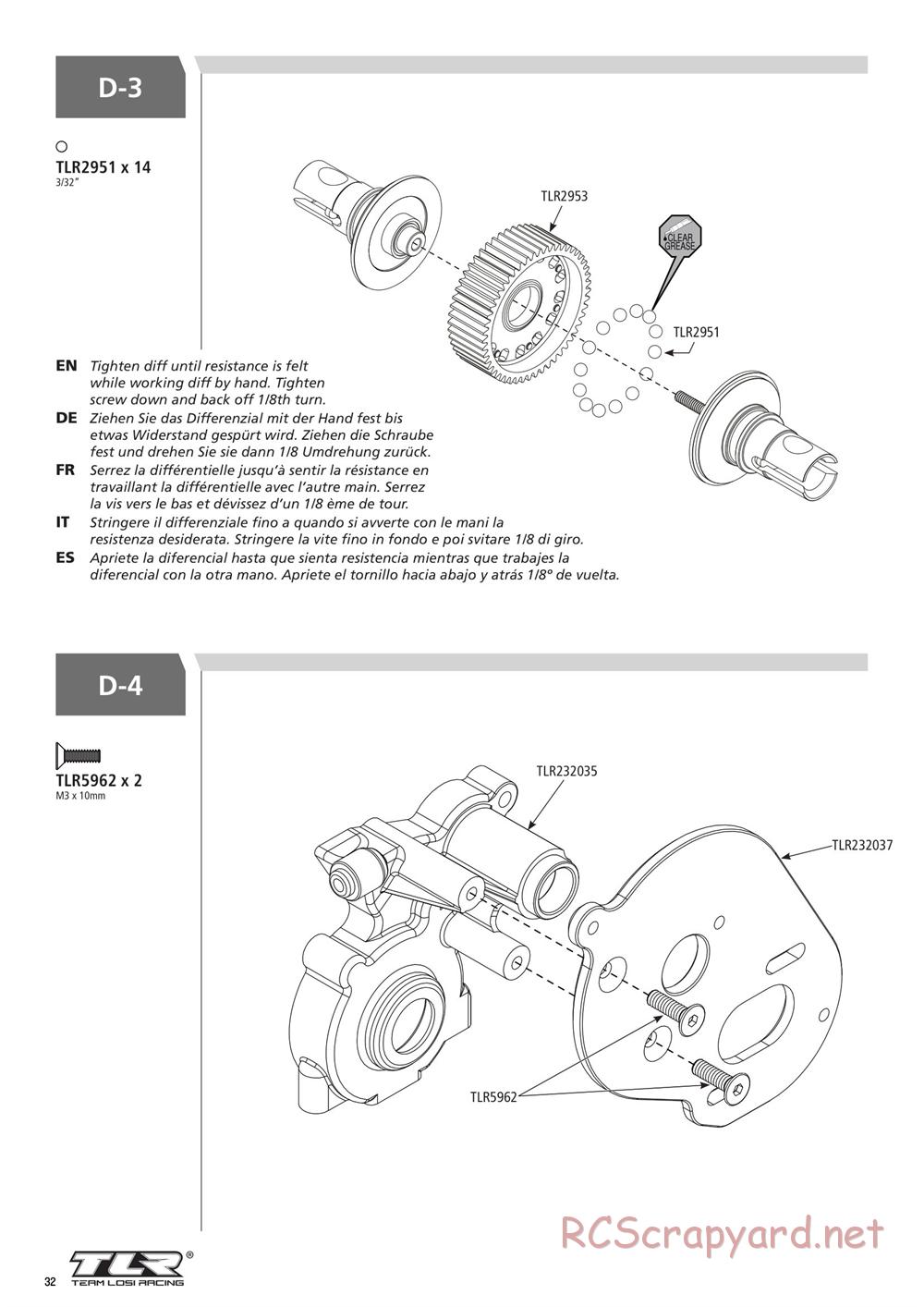 Team Losi - 22SCT 3.0 Race - Manual - Page 32