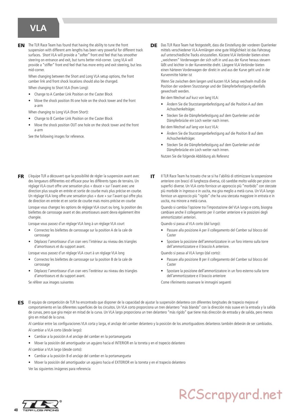 Team Losi - 22SCT 3.0 Race - Manual - Page 48