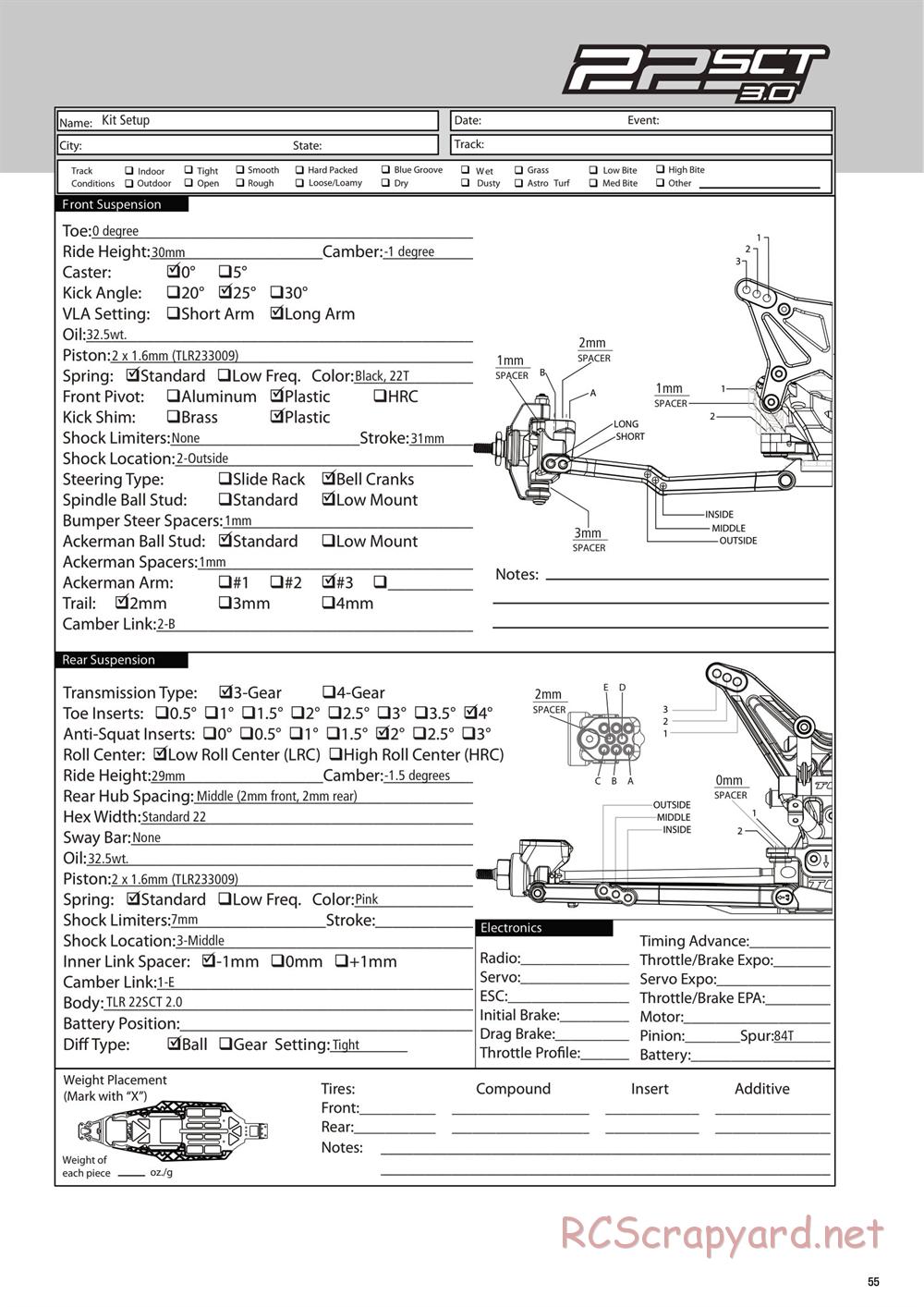 Team Losi - 22SCT 3.0 Race - Manual - Page 55